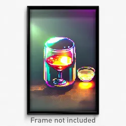 Pixel Art Poster - Cute Glass (8 Bit Psychedelic Trippy Weird Video Game Print)