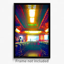 Pixel Art Poster - Majestic Bar (8 Bit Psychedelic Trippy Video Game Print)