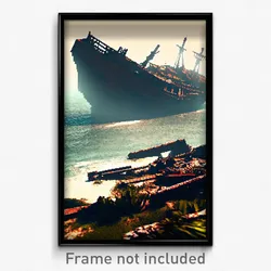 Pixel Art Poster - Rare Shipwreck (8 Bit Psychedelic Trippy Video Game Print)