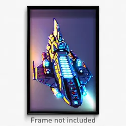 Pixel Art Poster - Unusual Spaceship (8 Bit Psychedelic Trippy Video Game Print)