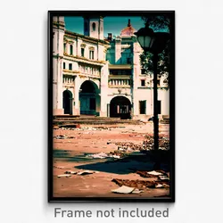 Pixel Art Poster - Tattered Plaza (8 Bit Psychedelic Trippy Video Game Print)