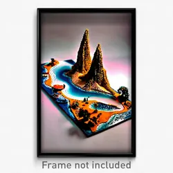 Pixel Art Poster - Miniature Gulf (8 Bit Psychedelic Trippy Video Game Print)