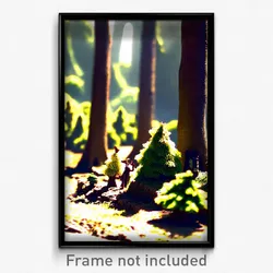 Pixel Art Poster - Miniature Copse (8 Bit Psychedelic Trippy Video Game Print)