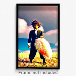 Pixel Art Poster - Fluffy Kame (8 Bit Psychedelic Trippy Weird Video Game Print)
