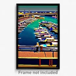 Pixel Art Poster - Gigantic Marina (8 Bit Psychedelic Trippy Video Game Print)