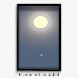 Pixel Art Poster - Clean Moon (8 Bit Psychedelic Trippy Weird Video Game Print)
