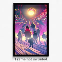 Pixel Art Poster - Distorted Commune (8 Bit Psychedelic Trippy Video Game Print)