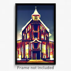 Pixel Art Poster - Infamous Granary (8 Bit Psychedelic Trippy Video Game Print)