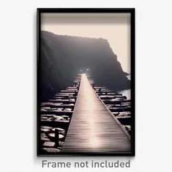 Pixel Art Poster - Attractive Causeway (8 Bit Psychedelic Video Game Print)