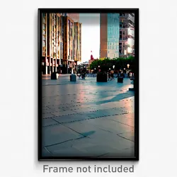 Pixel Art Poster - Urban Plaza (8 Bit Psychedelic Trippy Weird Video Game Print)