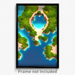 Pixel Art Poster - Stupendous Atoll (8 Bit Psychedelic Trippy Video Game Print)