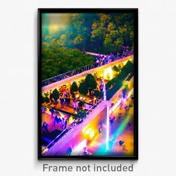 Pixel Art Poster - Dense College (8 Bit Psychedelic Trippy Video Game Print)