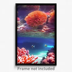 Pixel Art Poster - Ample Coral Reef (8 Bit Psychedelic Trippy Video Game Print)