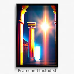 Pixel Art Poster - Warm Column (8 Bit Psychedelic Trippy Weird Video Game Print)