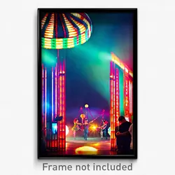Pixel Art Poster - Flickering Circus (8 Bit Psychedelic Trippy Video Game Print)