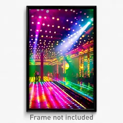 Pixel Art Poster - Stunning Discotheque (8 Bit Psychedelic Video Game Print)