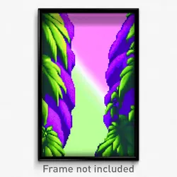 Pixel Art Poster - Violet Notch (8 Bit Psychedelic Trippy Video Game Print)