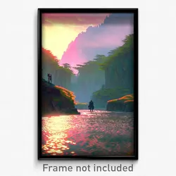 Pixel Art Poster - Lonely Vale (8 Bit Psychedelic Trippy Weird Video Game Print)