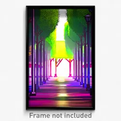 Pixel Art Poster - Stained Avenue (8 Bit Psychedelic Trippy Video Game Print)