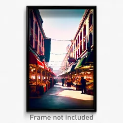 Pixel Art Poster - Classic Marketplace (8 Bit Psychedelic Video Game Print)