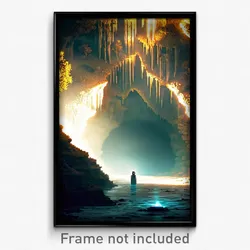 Pixel Art Poster - Creepy Gorge (8 Bit Psychedelic Trippy Video Game Print)