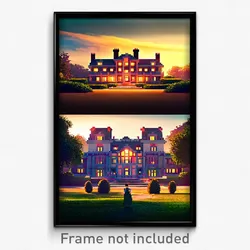 Pixel Art Poster - Showy Mansion (8 Bit Psychedelic Trippy Video Game Print)