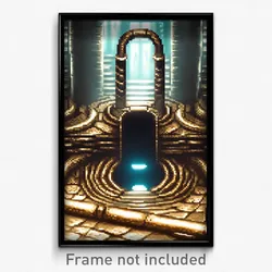 Pixel Art Poster - Bronze Sewer (8 Bit Psychedelic Trippy Video Game Print)