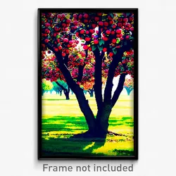 Pixel Art Poster - Humble Orchard (8 Bit Psychedelic Trippy Video Game Print)