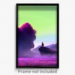 Pixel Art Poster - Peaceful Giant (8 Bit Psychedelic Trippy Video Game Print)