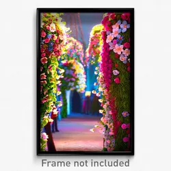 Pixel Art Poster - Flowery Pallisade (8 Bit Psychedelic Trippy Video Game Print)