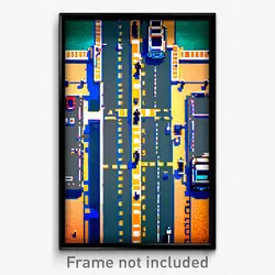 Pixel Art Poster - Nautical Intersection (8 Bit Psychedelic Video Game Print)