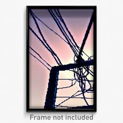 Pixel Art Poster - Digital Wire Frame Overhang (8 Bit Video Game Print)
