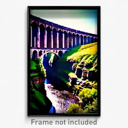 Pixel Art Poster - Agile Viaduct (8 Bit Psychedelic Trippy Video Game Print)