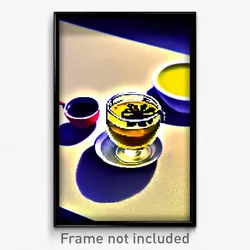 Pixel Art Poster - Yellow Hot Tea (8 Bit Psychedelic Trippy Video Game Print)