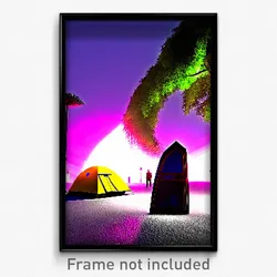 Pixel Art Poster - Vivid Bivouac (8 Bit Psychedelic Trippy Video Game Print)