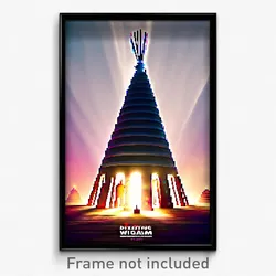 Pixel Art Poster - Dizzying Wigwam (8 Bit Psychedelic Trippy Video Game Print)