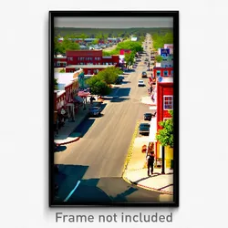 Pixel Art Poster - Mellow American Town (8 Bit Psychedelic Video Game Print)