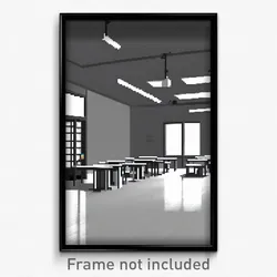 Pixel Art Poster - Colorless Classroom (8 Bit Psychedelic Video Game Print)