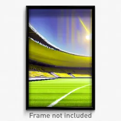 Pixel Art Poster - Yellow Stadium (8 Bit Psychedelic Trippy Video Game Print)