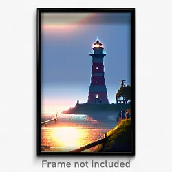 Pixel Art Poster - Complex Lighthouse (8 Bit Psychedelic Video Game Print)