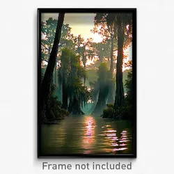 Pixel Art Poster - Agitated Bayou (8 Bit Psychedelic Trippy Video Game Print)