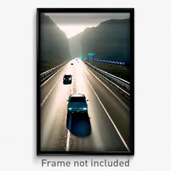 Pixel Art Poster - Silver Highway (8 Bit Psychedelic Trippy Video Game Print)