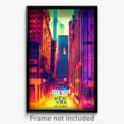 Pixel Art Poster - Novel New York (8 Bit Psychedelic Trippy Video Game Print)