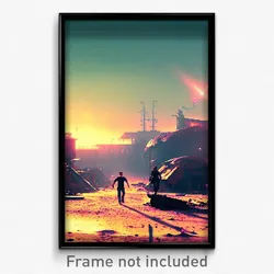 Pixel Art Poster - Zany Wasteland (8 Bit Psychedelic Trippy Video Game Print)
