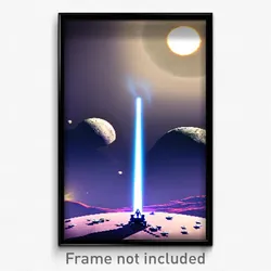 Pixel Art Poster - Drab Moon Battle (8 Bit Psychedelic Trippy Video Game Print)