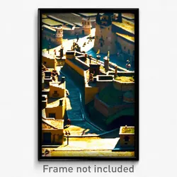 Pixel Art Poster - Busy Fortifications (8 Bit Psychedelic Video Game Print)