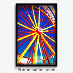Pixel Art Poster - Heavenly Wheel (8 Bit Psychedelic Trippy Video Game Print)