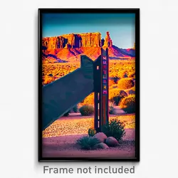 Pixel Art Poster - Nutty Mesa (8 Bit Psychedelic Trippy Weird Video Game Print)