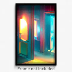Pixel Art Poster - Liquid Door (8 Bit Psychedelic Trippy Weird Video Game Print)