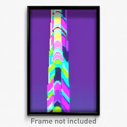 Pixel Art Poster - Glitch Art Column (8 Bit Psychedelic Trippy Video Game Print)